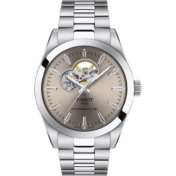 Tissot Gentleman Powermatic Open Heart Stainless Steel / Grey / Bracelet