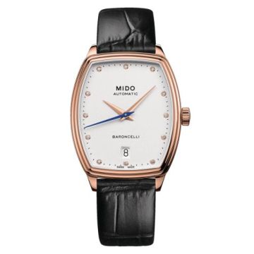 Mido Baroncelli Tonneau Lady Rose Gold / White - Diamond