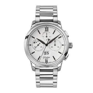 Glashütte Original Senator Chronograph Panorama Date Stainless Steel / White / Bracelet
