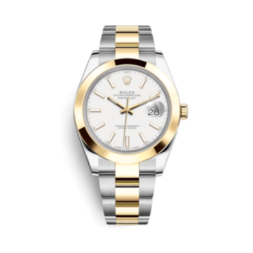 Rolex Datejust 41 Rolesor Yellow Smooth / Oyster / White