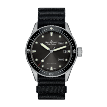 Blancpain Fifty Fathoms Bathygraphe Quantième Annuel Black / Grey / Black NATO
