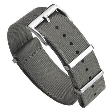 WatchGecko Signature Military Nylon Watch Strap - Grey - 22mm