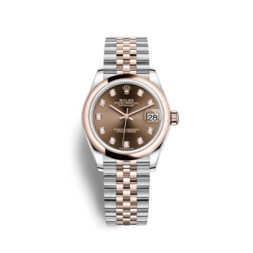 Rolex Datejust 31 Stainless Steel/ Rose Gold / Domed / Chocolate - Diamond / Jubilee