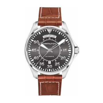Hamilton Khaki Pilot Day Date Auto 42 Stainless Steel / Grey / Strap