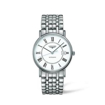 Longines Presence 38.5 Automatic Stainless Steel / White - Roman / Bracelet