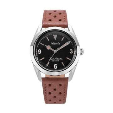 Nivada Grenchen Super Antarctic 3.6.9. Black / Stainless Steel / Brown Racing