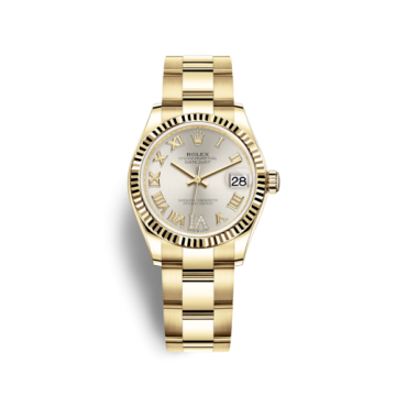 Rolex Datejust 31 Yellow Gold / Fluted / Silver - Roman / Oyster