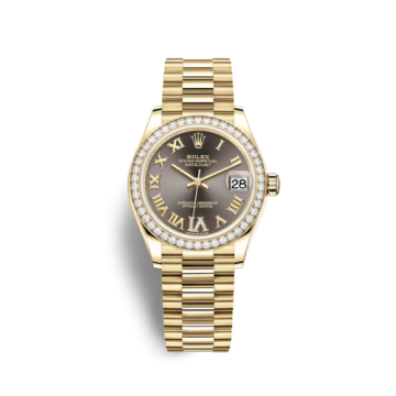 Rolex Datejust 31 Yellow Gold / Diamond / Grey - Roman / President