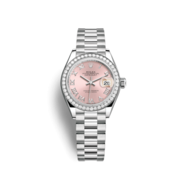 Rolex Lady-Datejust 28 Platinum Diamond / President / Pink Roman