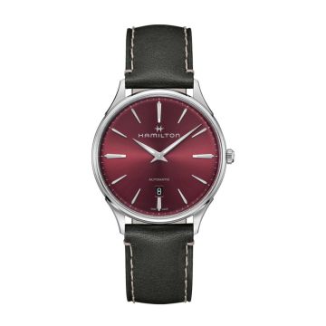Hamilton Jazzmaster Thinline Auto 40 Stainless Steel / Red
