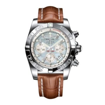 Breitling Chronomat 44 Stainless Steel / Gray Pearl / Croco