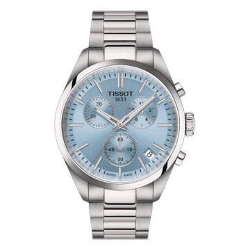 Tissot PR 100 Quartz Chronograph Stainless Steel / Ice blue / Bracelet