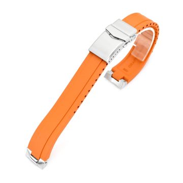 Crafter Blue - MX03-733 Orange FKM Rubber Strap With End Links compatible with Hamilton Khaki Field 38mm - 6mm