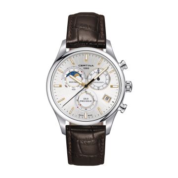 Certina DS-8 Chronograph Moon Phase Stainless Steel / Silver / Strap