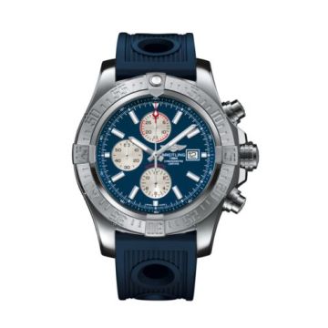 Breitling Super Avenger II Stainless Steel / Mariner Blue / Rubber / Folding