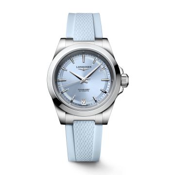 Longines Conquest 34 Stainless Steel / Ice Blue  / Rubber