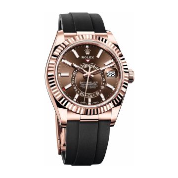 Rolex Sky-Dweller Everose / Chocolate / Oysterflex