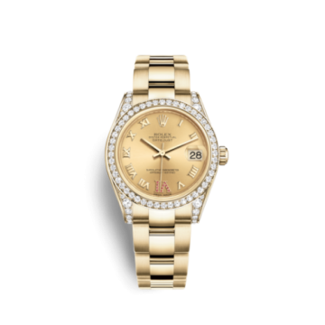 Rolex Datejust 31 Yellow Gold Diamond / Oyster / Champagne Roman