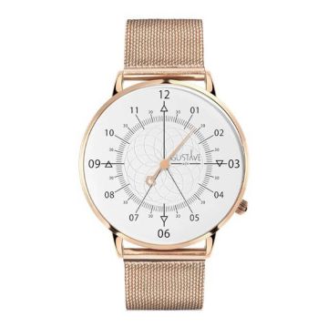 Gustave & Cie 12H Louis Or Rose & Blanc Milanais Or Rose 40mm