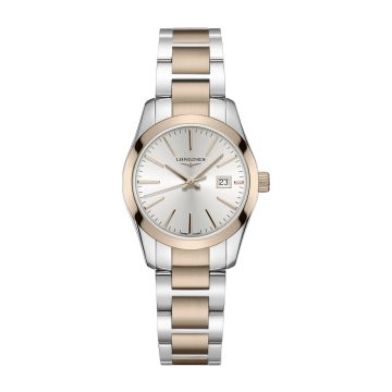 Longines Conquest Classic Quartz 29.5 Stainless Steel / Red Gold PVD / Silver
