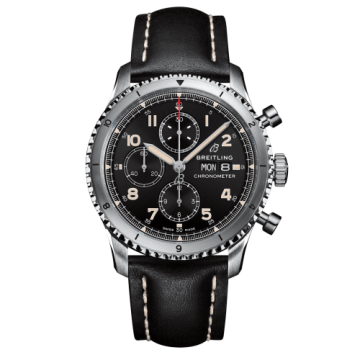 Breitling Aviator 8 Chronograph 43 Stainless Steel / Black / Calf / Pin