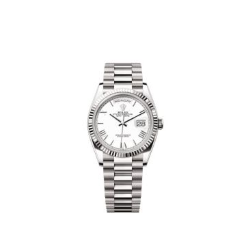 Rolex Day-Date 36 White Gold - Fluted / White - Roman / President