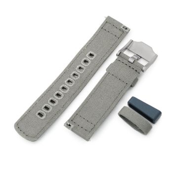 Khaki Green Quick Release Canvas Watch Strap, 20mm or 22mm - 22mm