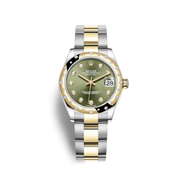 Rolex Datejust 31 Stainless Steel / Yellow Gold / Domed - Diamond / Olive - Diamond / Oyster