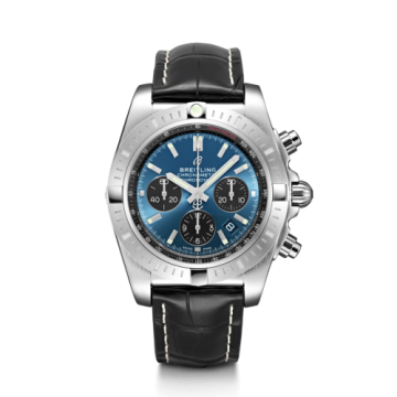 Breitling Chronomat B01 Chronograph 44 Stainless Steel / Blackeye Blue / Croco / Folding