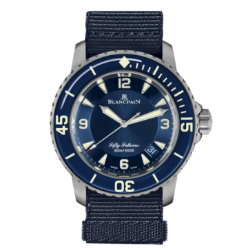 Blancpain Fifty Fathoms Stainless Steel / Blue / Blue NATO