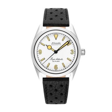 Nivada Grenchen Super Antarctic 3.6.9. White - Beige Luminous / Stainless Steel / Black Racing