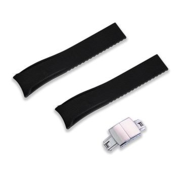 FLEXI-CURVED END SAILCLOTH FKM RUBBER STRAP (CX01) - 21mm