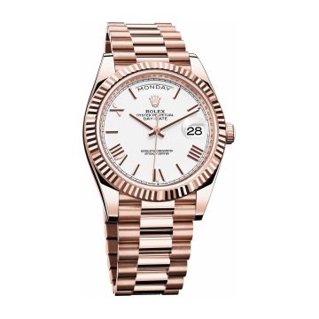 Rolex Day-Date 40 Everose / White - Roman