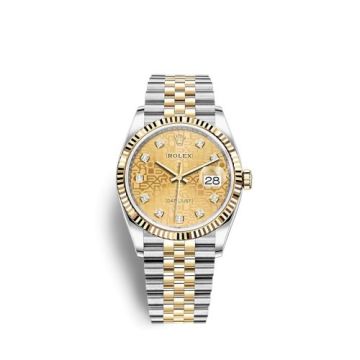 Rolex Datejust 36 Stainless Steel / Yellow Gold / Fluted / Champagne Computer / Jubilee