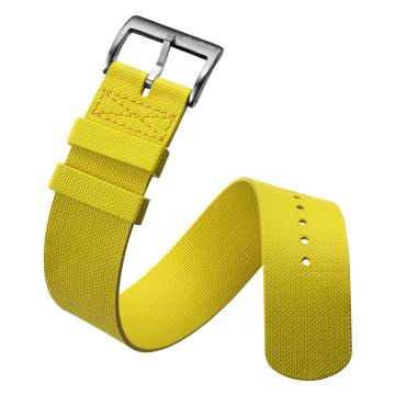 TidalPass British Military FKM Rubber Watch Strap - Beacon Yellow - 22mm