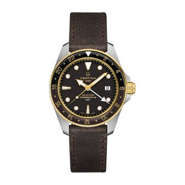 Certina DS Acition GMT Powermatic 80 Stainless Steel - Yellow Gold / Black