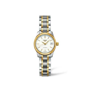 Longines Master Collection Date 25.5 Stainless Steel - Yellow Gold / White / Bracelet