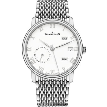 Blancpain Villeret Quantième Annuel GMT Stainless Steel / White / Bracelet