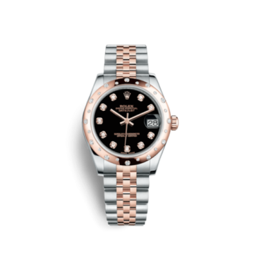 Rolex Datejust 31 Rolesor Everose Domed Diamond / Jubilee / Black Diamond
