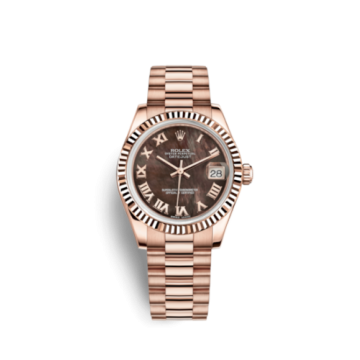 Rolex Datejust 31 Everose Fluted / President / Black MOP Roman