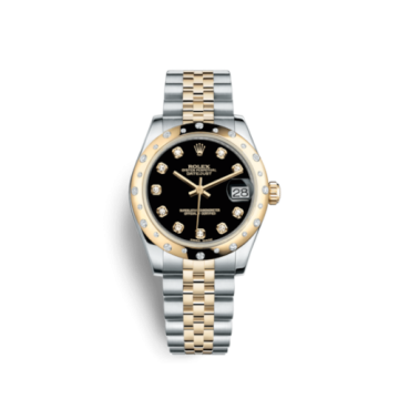 Rolex Datejust 31 Rolesor Yellow Domed Diamond / Jubilee / Black Diamond