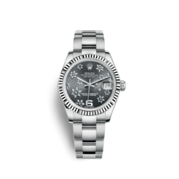 Rolex Datejust 31 Stainless Steel Fluted / Oyster / Dark Rhodium Floral