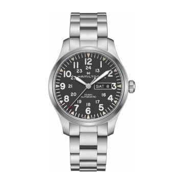 Hamilton Khaki Field Day Date Auto Stainless Steel / Black / Bracelet