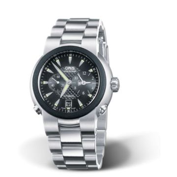 Oris TT1 Worldtimer Stainless Steel - Rubber / Black / Bracelet