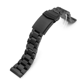 Hexad Watch Band Straight End, 316L Stainless Steel Diamond-like Carbon (DLC coating) V-Clasp - 20mm