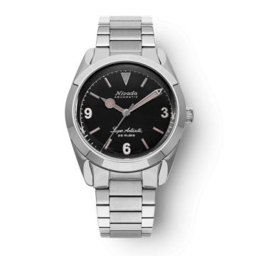 Nivada Grenchen Super Antarctic 3.6.9. Black / Stainless Steel / Flat Link