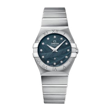Omega Constellation Quartz 27 Brushed Stainless Steel / Blue Feather