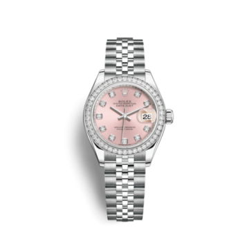 Rolex Lady-Datejust 28 Stainless Steel / Diamond / Pink - Diamond / Jubilee