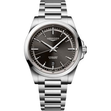 Longines Conquest 41 Stainless Steel / Black  / Bracelet