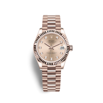 Rolex Datejust 31 Rose Gold / Fluted / Rose - Diamond / President